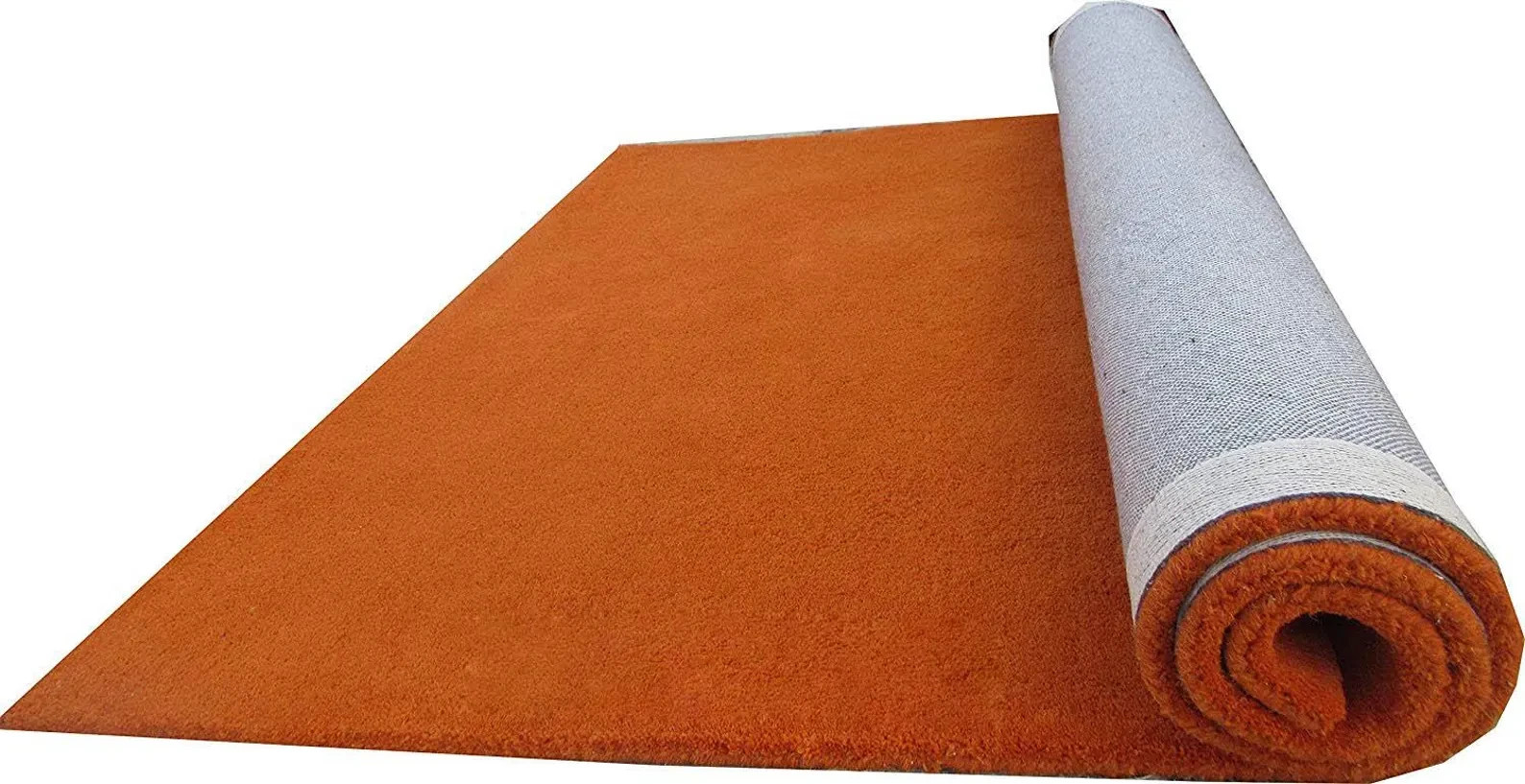 Rust Orange Wool Rug Hand Tufted Solid Plain Area Rug Living Room Burnt Sienna