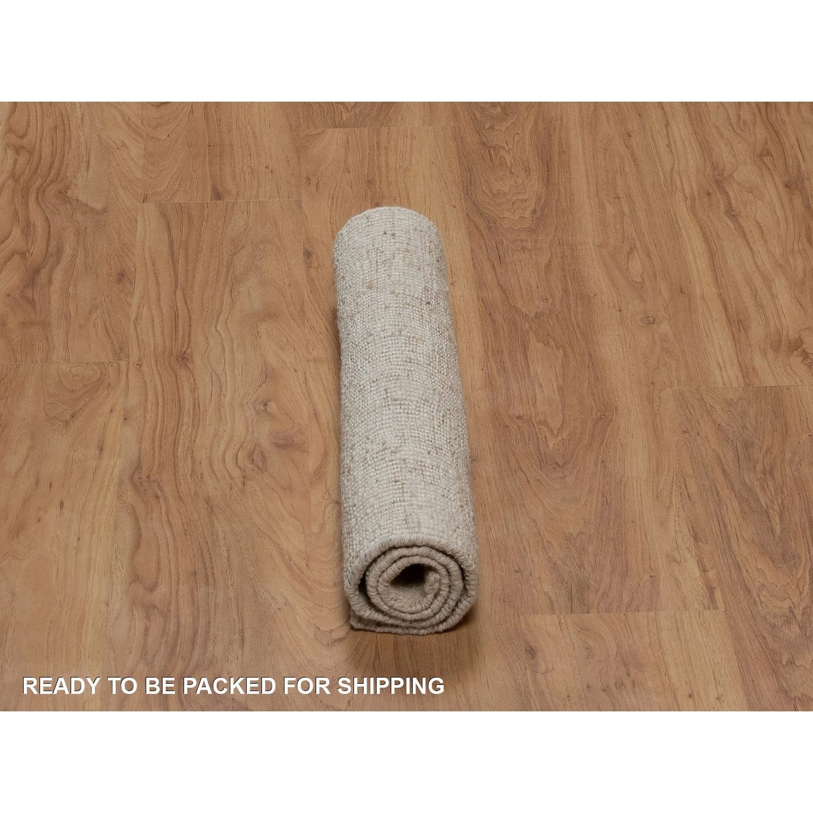 2’2″x3′ Ivory Hand Knotted Textured Modern Pure Wool Mat Oriental Rug 92290