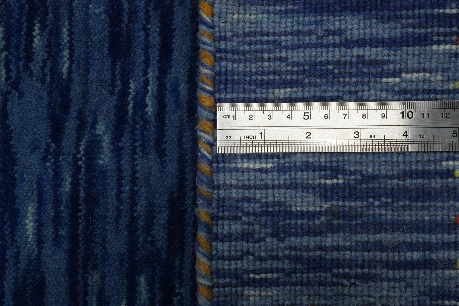 Oriental Gabbeh Indian Square Rug 5×5 ft Blue Handmade Wool
