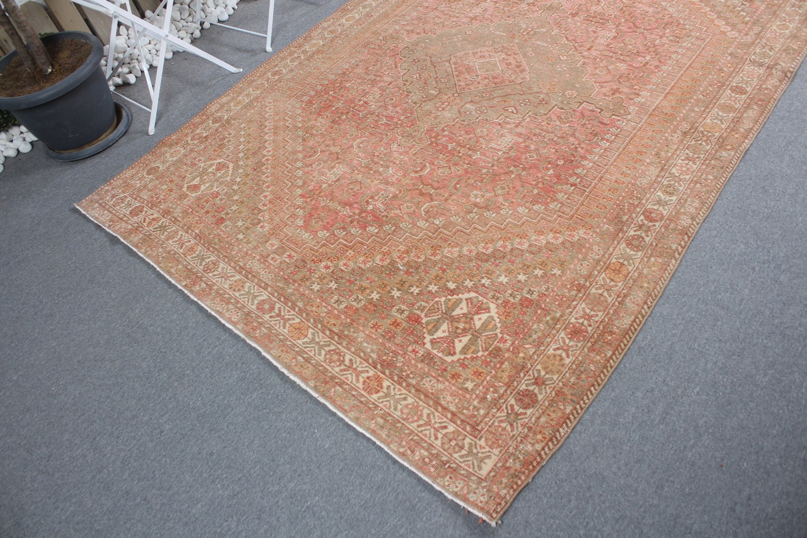 Vintage Rug, 5,4×8,3 ft Large Turkish Rug, Red Brown Oriental Rug