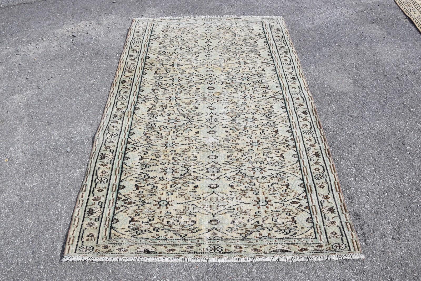 4,4×7,3 ft Area Vintage Rug, Beige Southwestern Turkish Rug