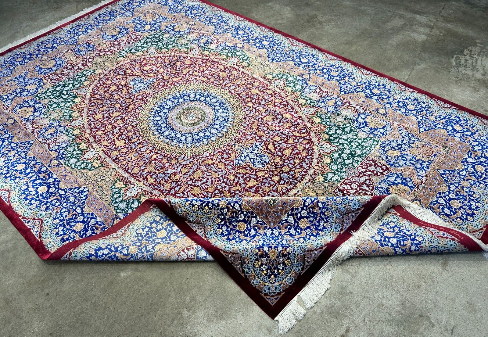 7×10 Luxurious Fine Hand-Knotted 100% Silk Signed Persiane Qume Rug Handmade
