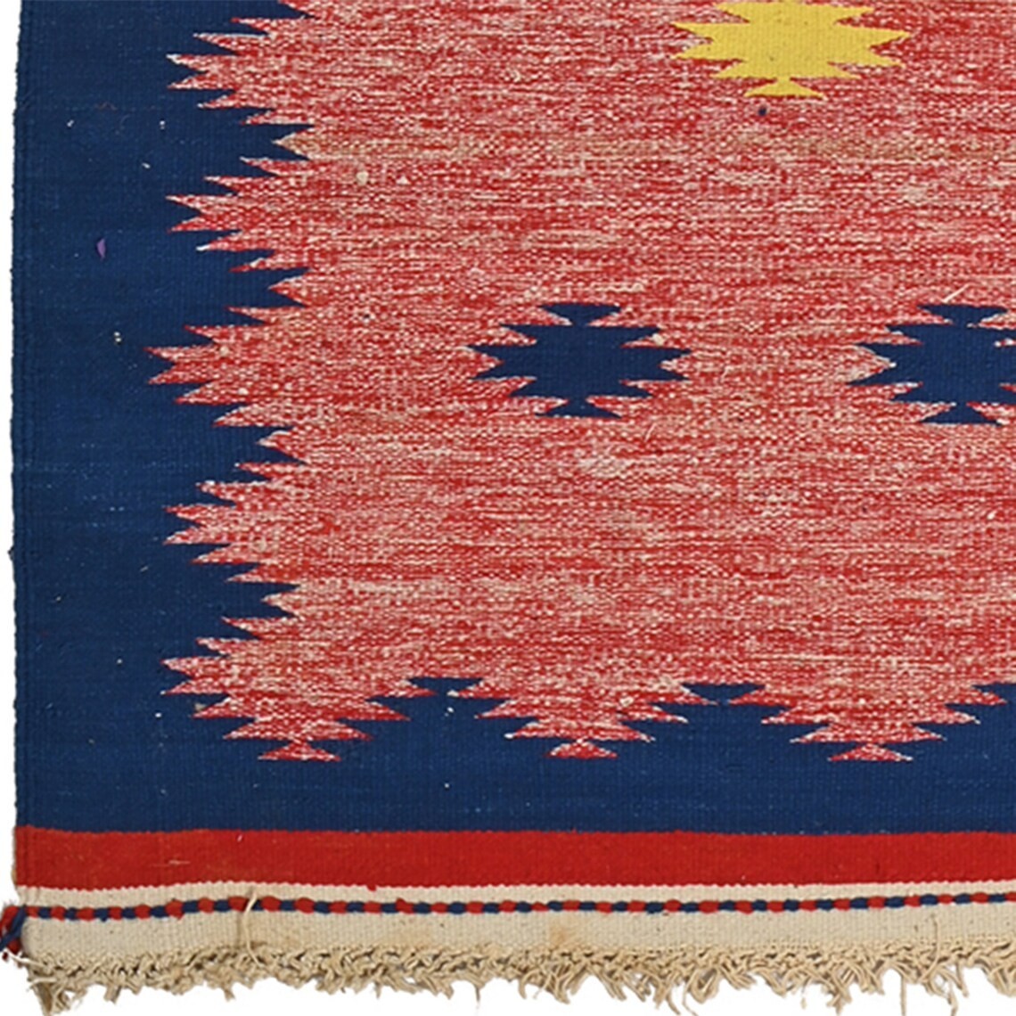 Handwoven Cotton Kilim Punjabi Dhurrie Rug 3’3″x6′ Bohemian Area Carpet