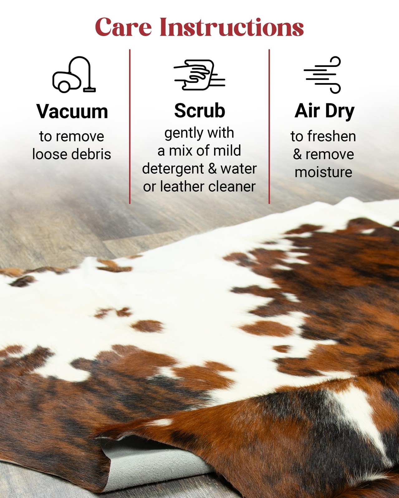 Hides Bazaar Tricolor Cowhide Rug Classic Brown Black And White Color Mix