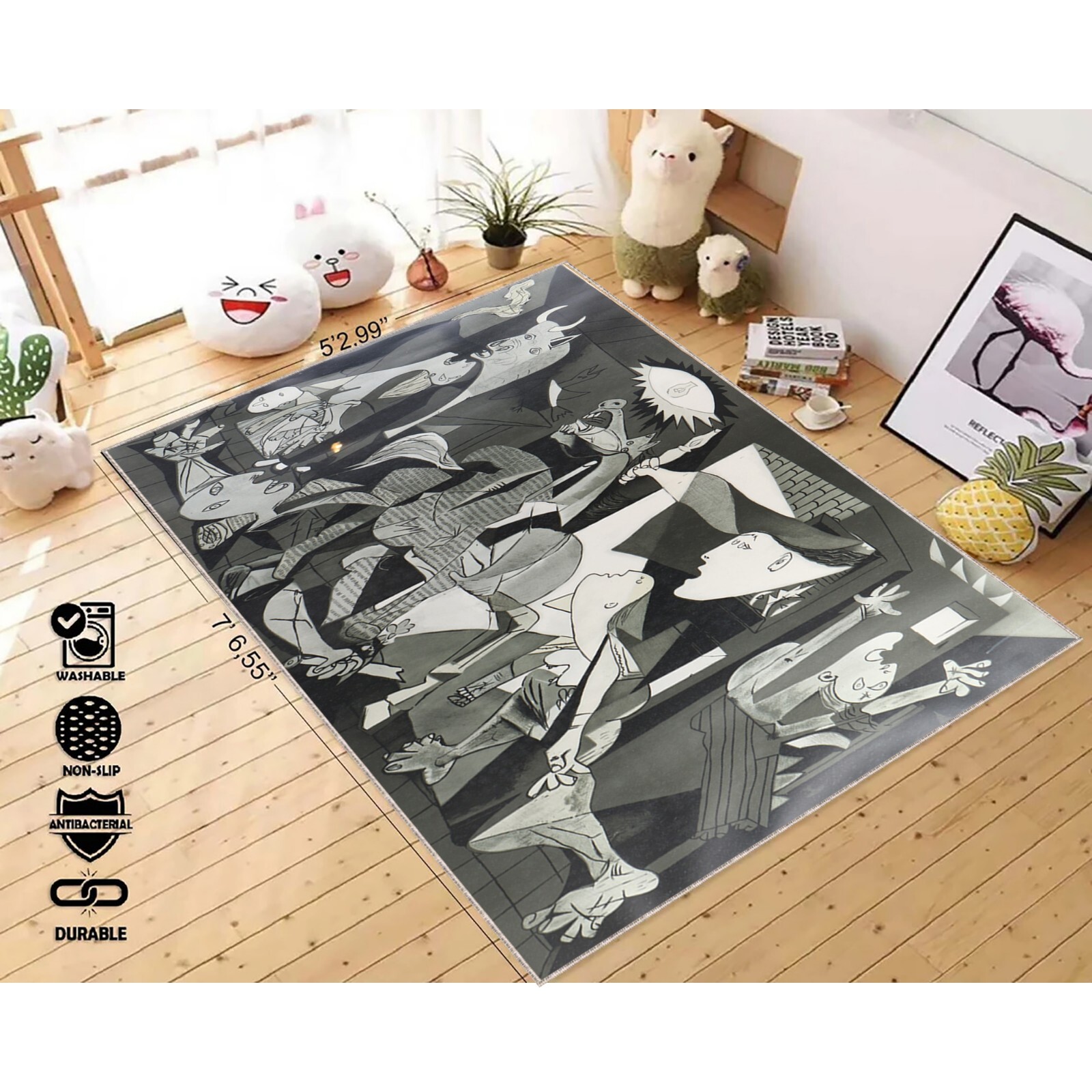 Picasso Guernica, Picasso Rug, Print Color Version Painting Rug, Coloroful Picas