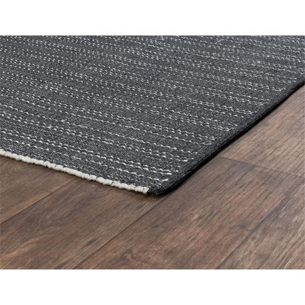 Pemberly Row 24×36″ Indoor/Outdoor Fabric Accent Rug in Charcoal