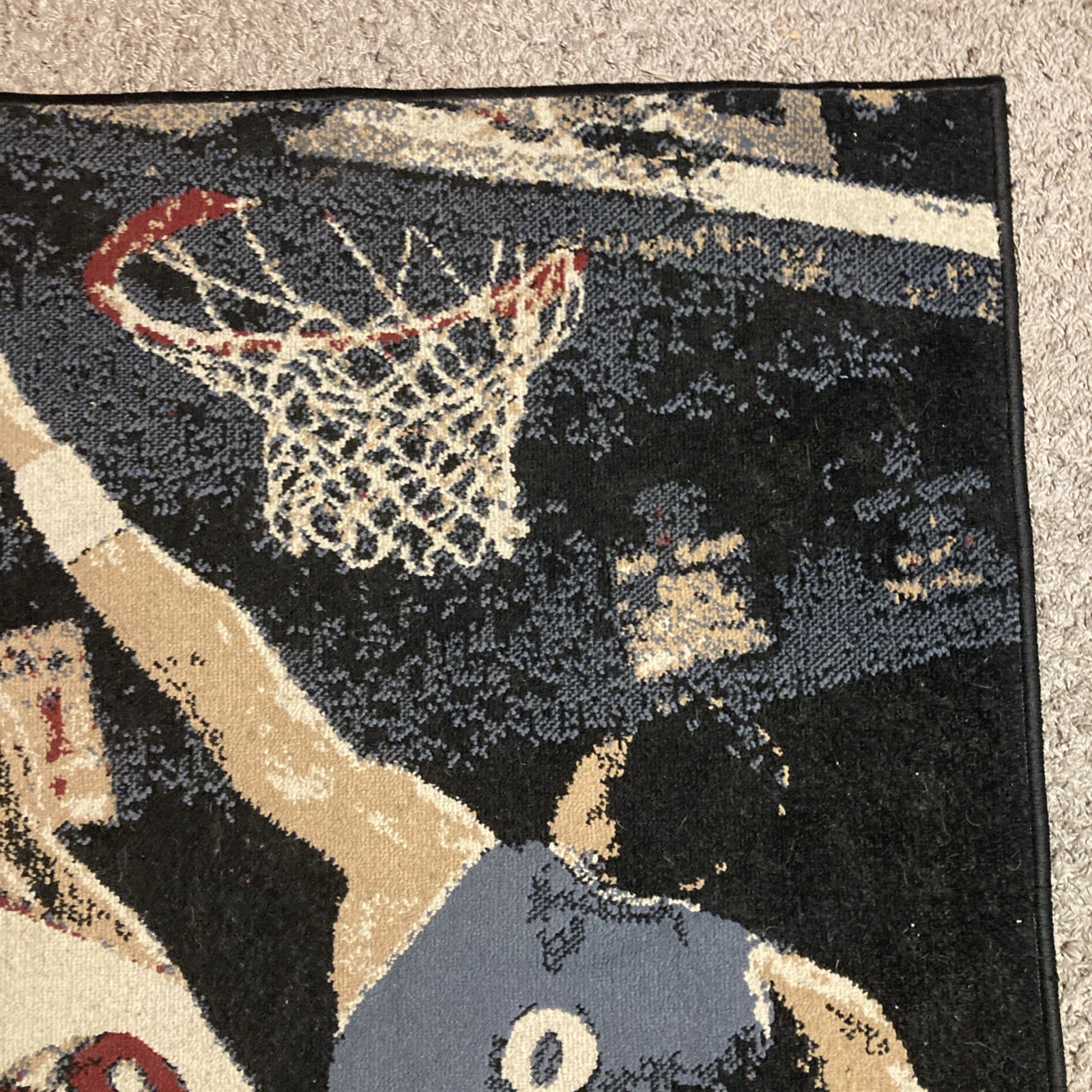 Basketball Area Rug Pixel Graphic Art Generic Ballers Meeting At The Rim 55×39”