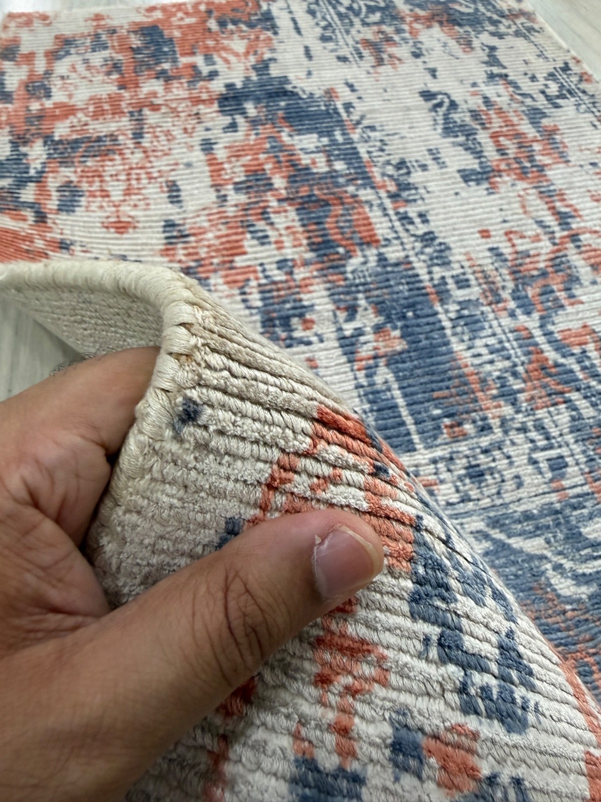 Hand Woven Viscose Rug 2 x 3 Modern Rustic Erased Home Decor Small Bedroom Rug