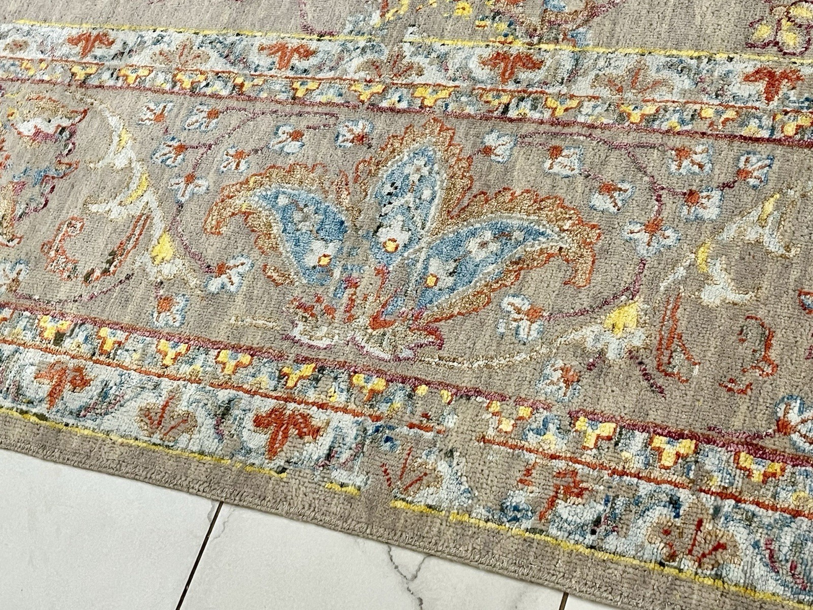 PASARGAD Transitional Abstract Floral Hand-Knotted Silk 9×12 Rug MSRP $11,132