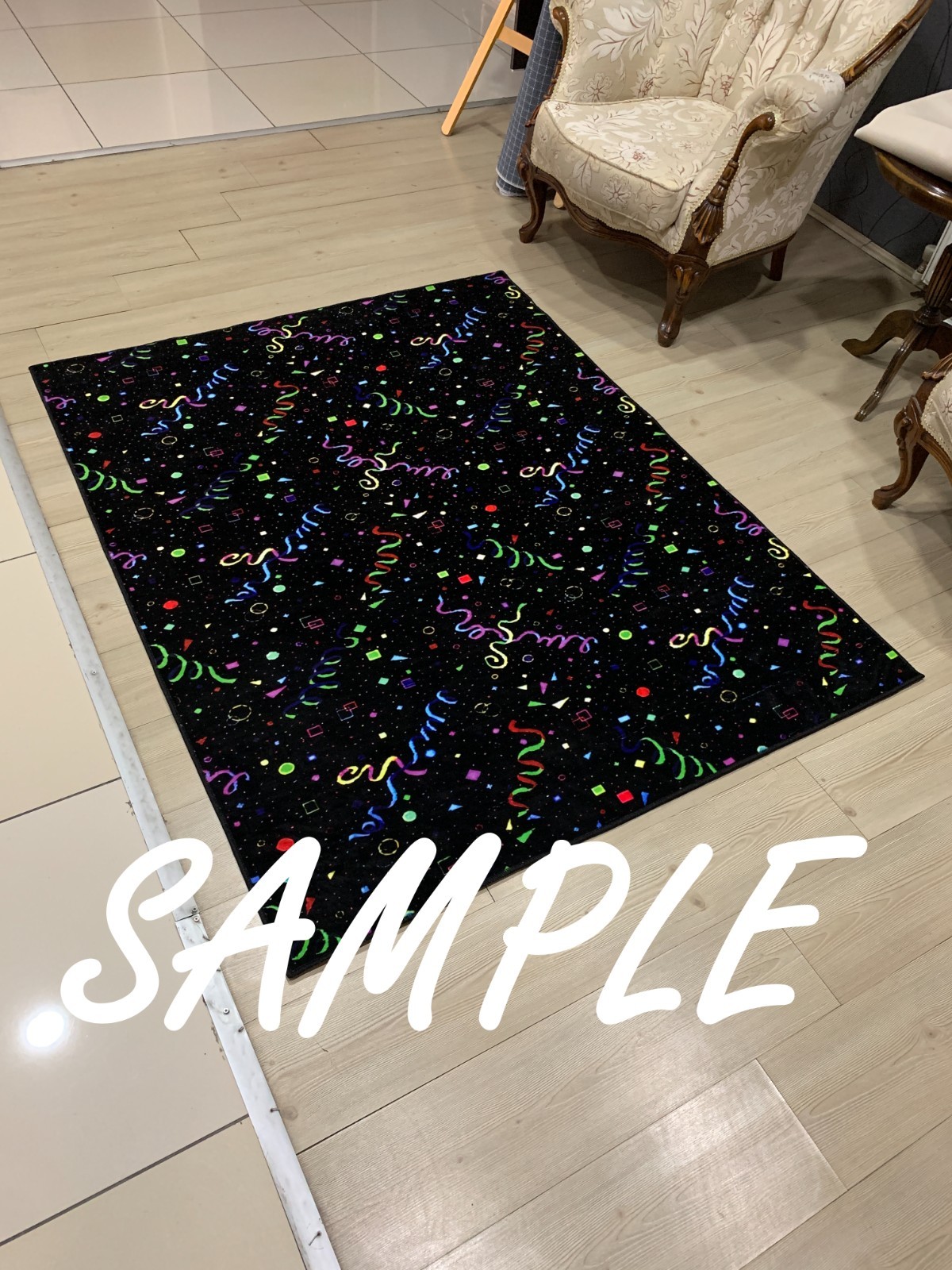 Star pattern rug, arcade rug, arcade saloon rug, arcade bar rug, 80s arcade rug