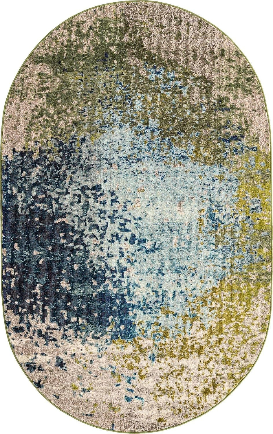 Estrella Collection Abstract, Modern, Light Colors, Distressed Area Rug (5′ 0 X