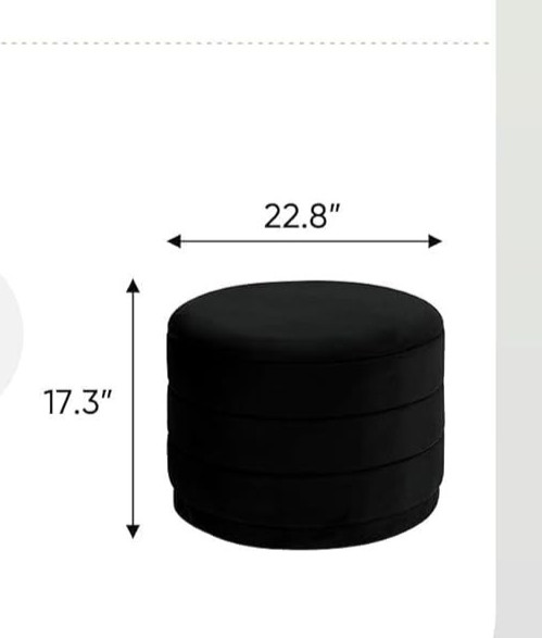 Round Velvet Storage Ottoman with Tray Folding Ottoman with Storage Coffee Table