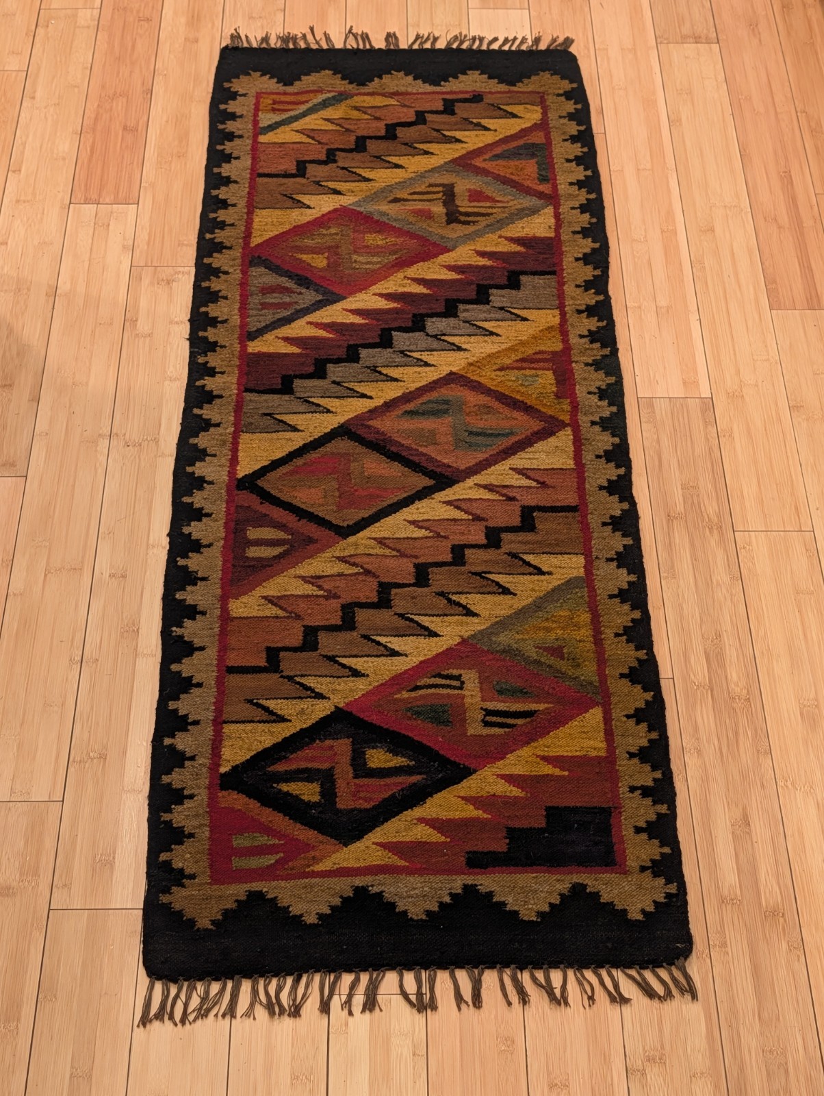 Vintage Turkish Rug Runner Antalya Nomad Kilim Runner 58X22″ Carpet Runner