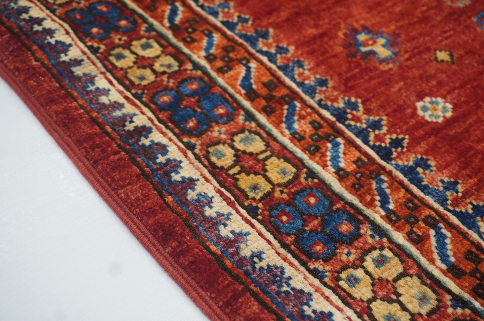3 x 4 ft Red Oriental Afghan Hand Knotted Tribal Area Rug
