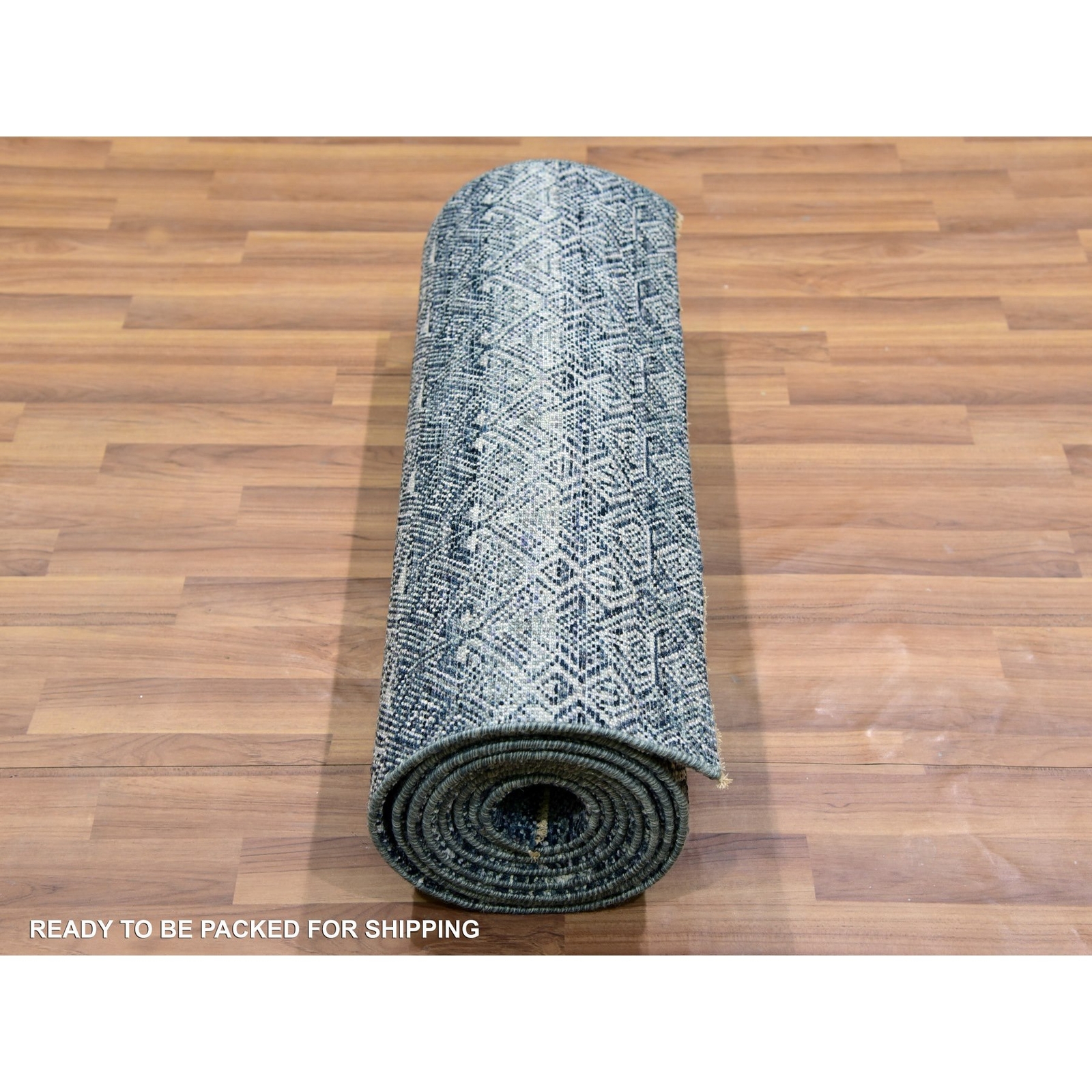 2’6″ x 12’2″ Gray Tone On Tone Hand Knotted Kohinoor Herrita Runner Rug R79812