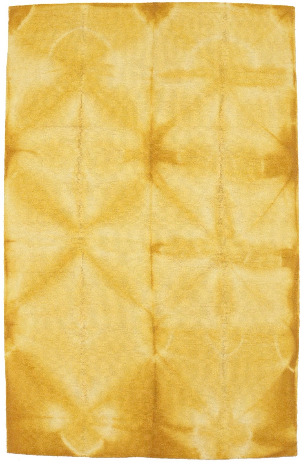 Contemporary Golden Yellow Tie-Dye Abstract 5X8 Hand-Tufted Modern Rug Carpet