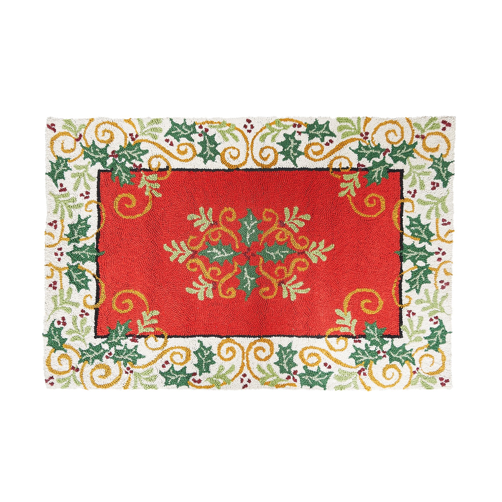 Winter Berry & Mistletoe Rug All Over Print Acrylic Loop Accent Area Rug 2′ x 3′