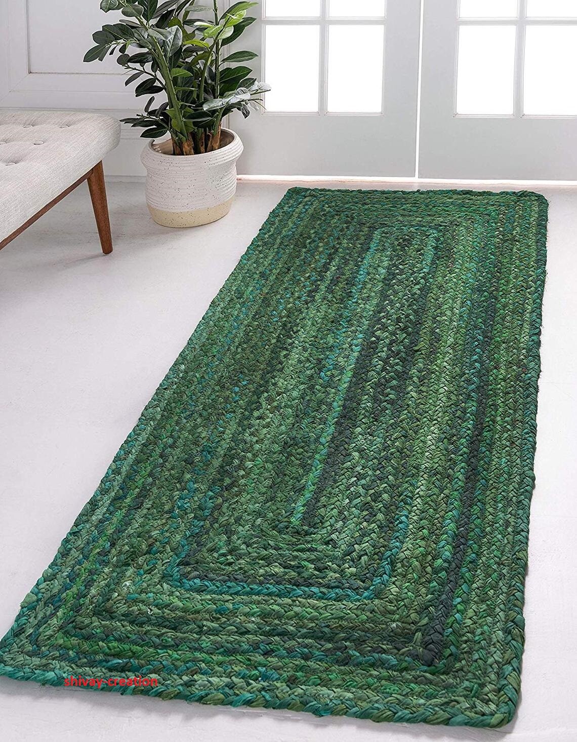 Rug 100% natural cotton handmade reversible modern living area carpet decor rug