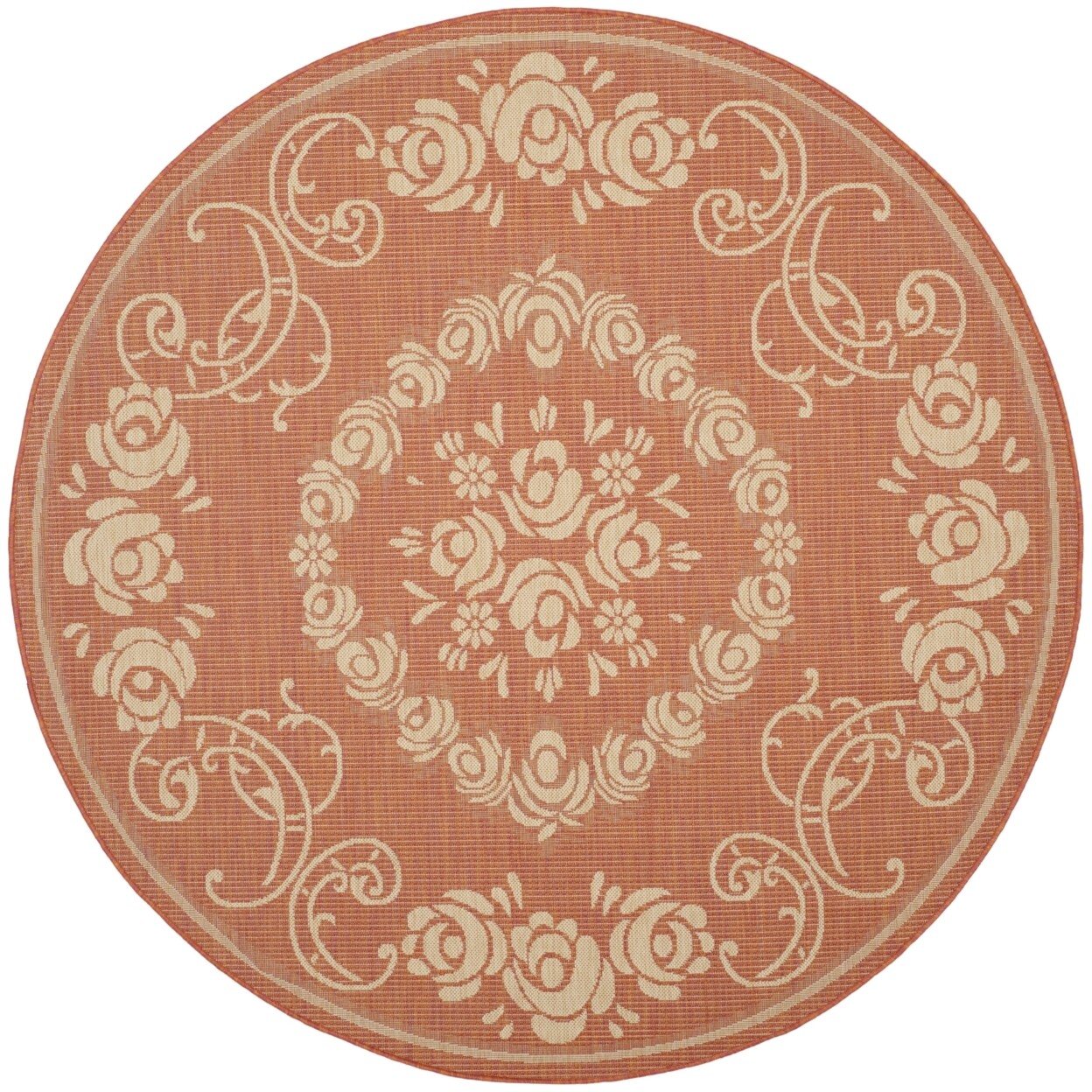 SAFAVIEH Outdoor CY1893-3201 Courtyard Natural / Terra Rug