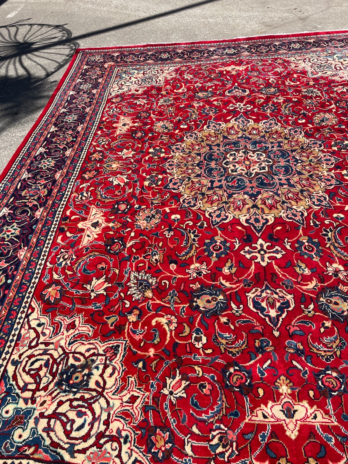 Hand-Woven Wool Area Rug, 10′ x 13.6′