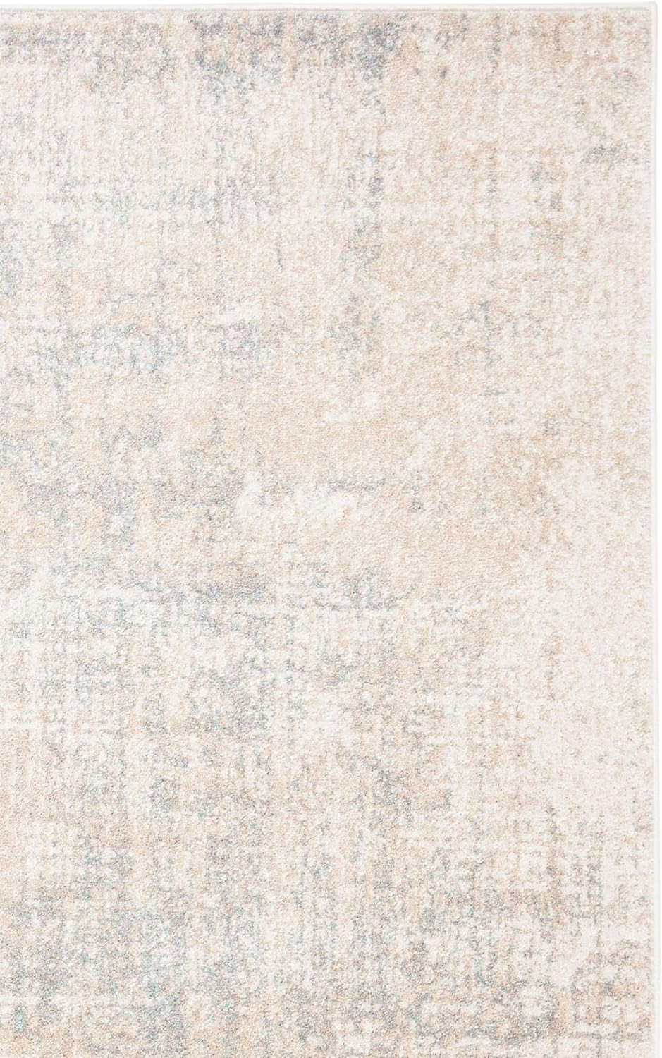 Adirondack 8′ Square Area Rug – Beige & Slate, Modern Abstract, Easy Care