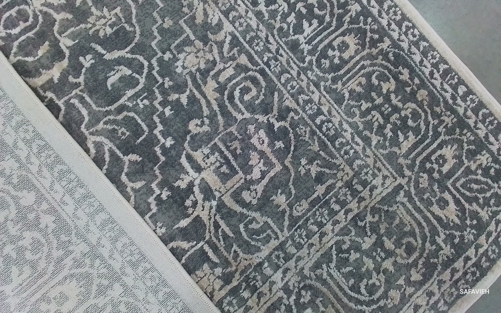 DARK GREY / CREAM 5′-1″ x 7′-6″ Damaged Rug, Reduced Price 1172797764 RFT670B-5