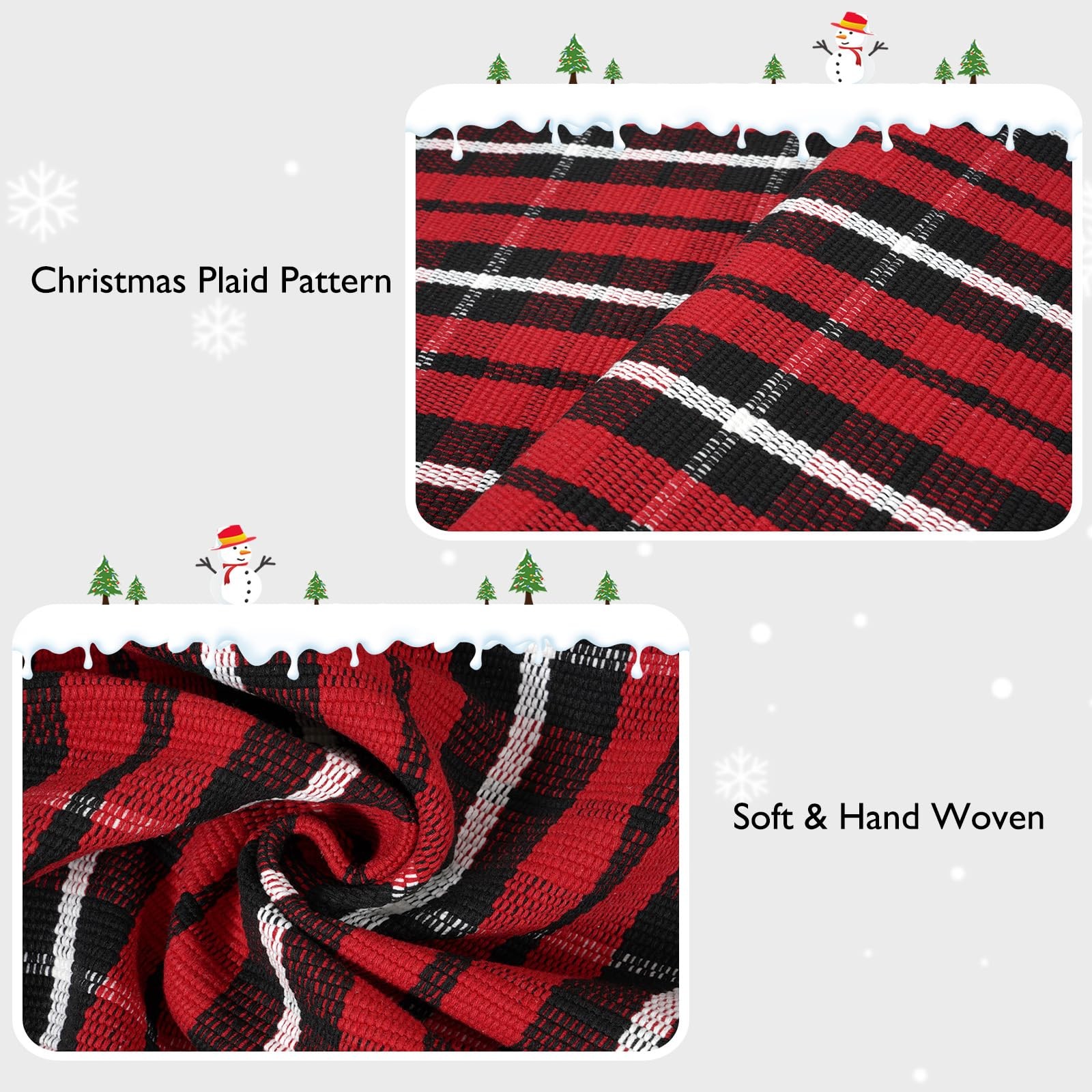 New Buffalo Plaid Outdoor Rug Runner 24″x 51″ Christmas Washable Checkered Front
