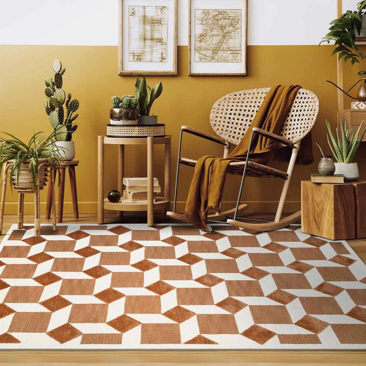 Hand tuftedabstract design in shades of brown will now be elevating the comfort