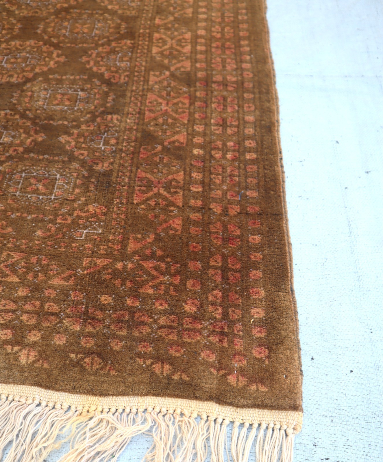 2’8×6’3 ft Afghan Handmade Oriental Rug, Terracotta Turkmen Tribal Runner Rug