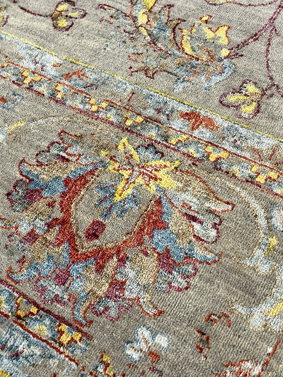 PASARGAD Transitional Abstract Floral Hand-Knotted Silk 9×12 Rug MSRP $11,132