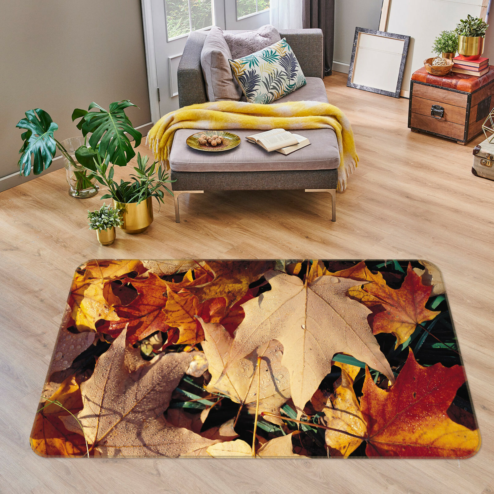 3D Maple Leaf ZHUA1746 Game Non Slip Rug Mat Photo Carpet Zoe
