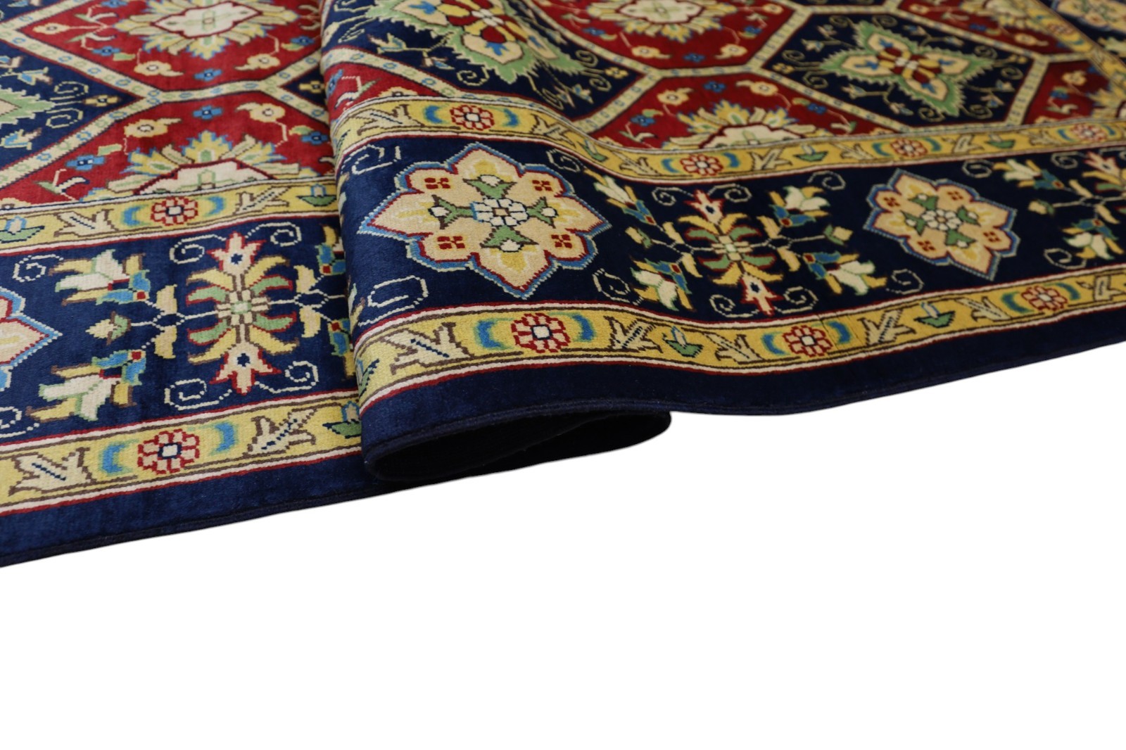 Hand-Knotted Afghani Kashi Wool Rug – 6’8″ x 9’4″