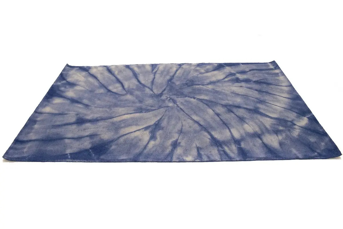 Modern Purple-navy Tie-Dye Design 5X8 Hand-Tufted Rug Contemporary Plush Carpet