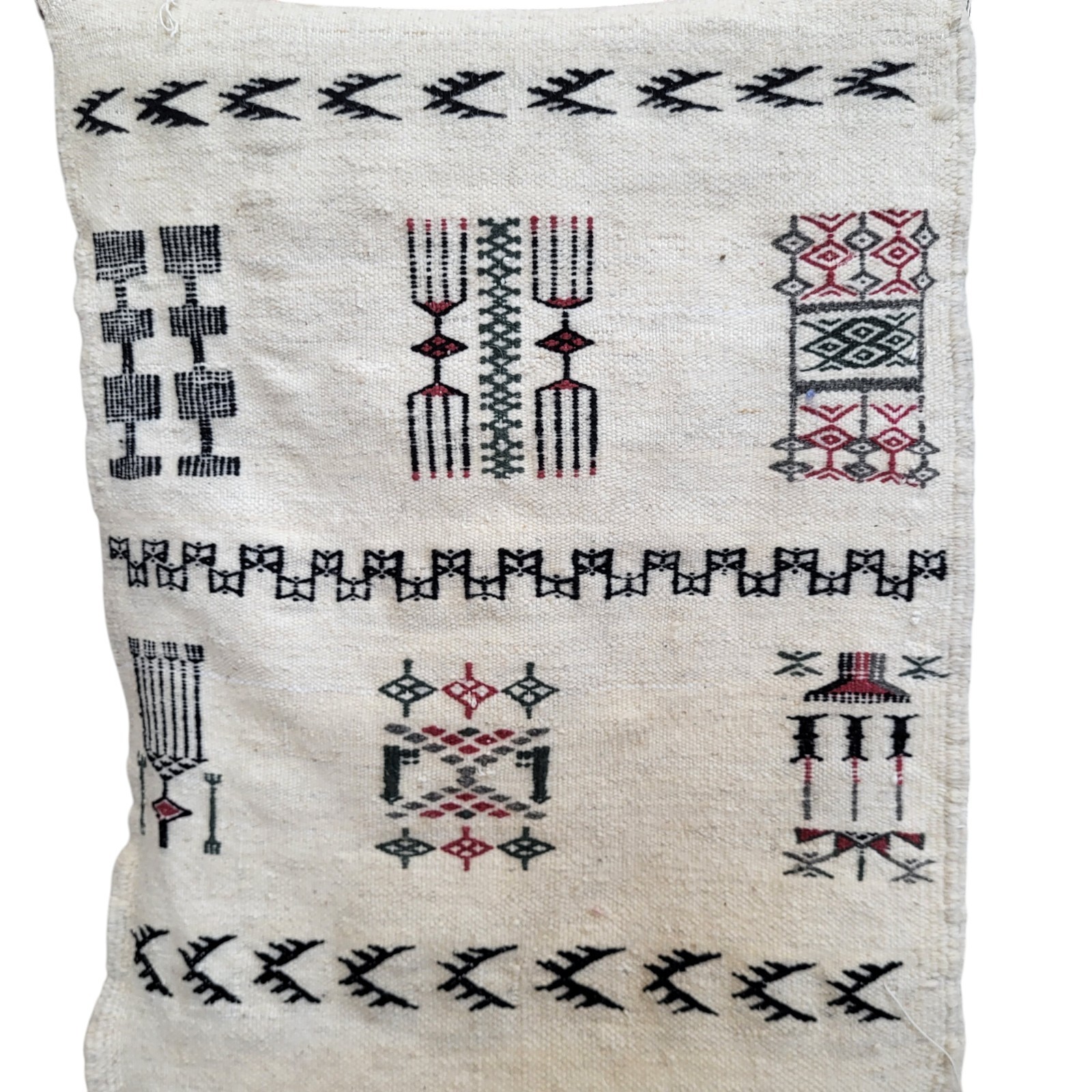 Vintage Berber Wool Rug Handwoven Kilim Azilal Moroccan Rug Tribal Art Carpet
