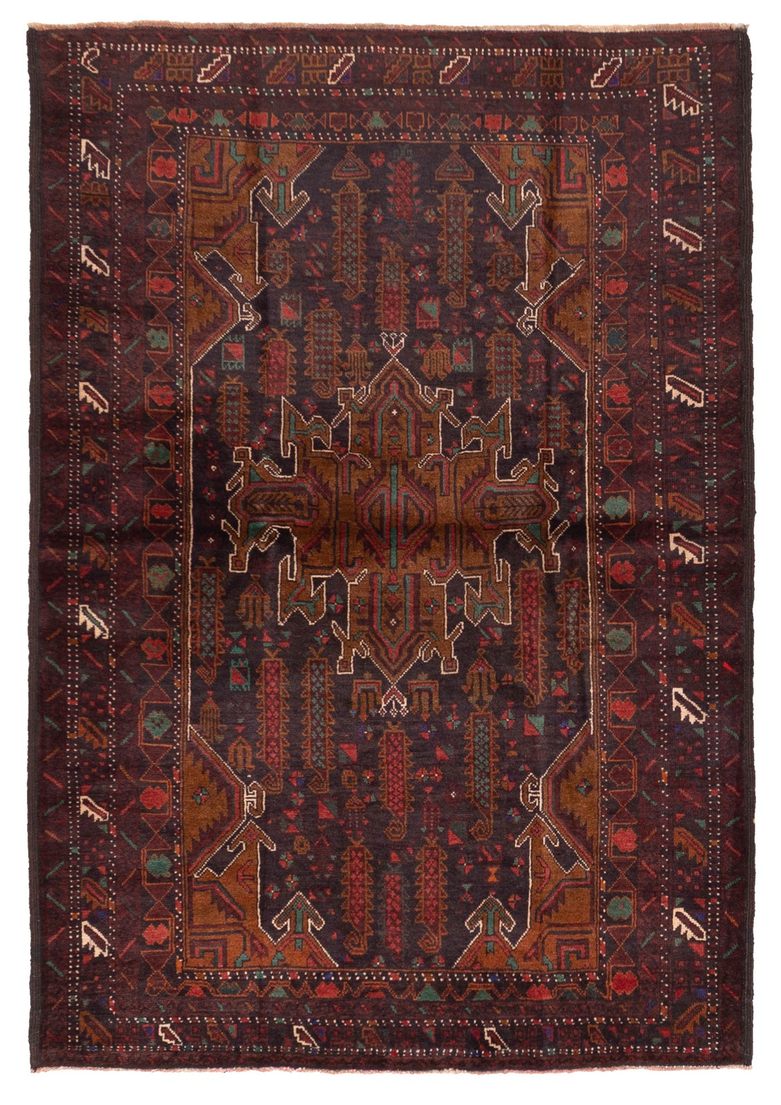 Vintage Traditional Hand-Knotted Area Rug 4’4″ x 6’3″ Oriental Wool Carpet