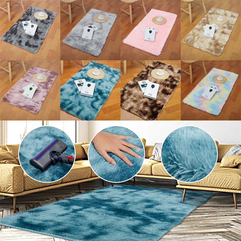 Large Area Rug Shag Tie-Dye Fluffy Rugs Floor Carpets for Living Room Yoga Mat