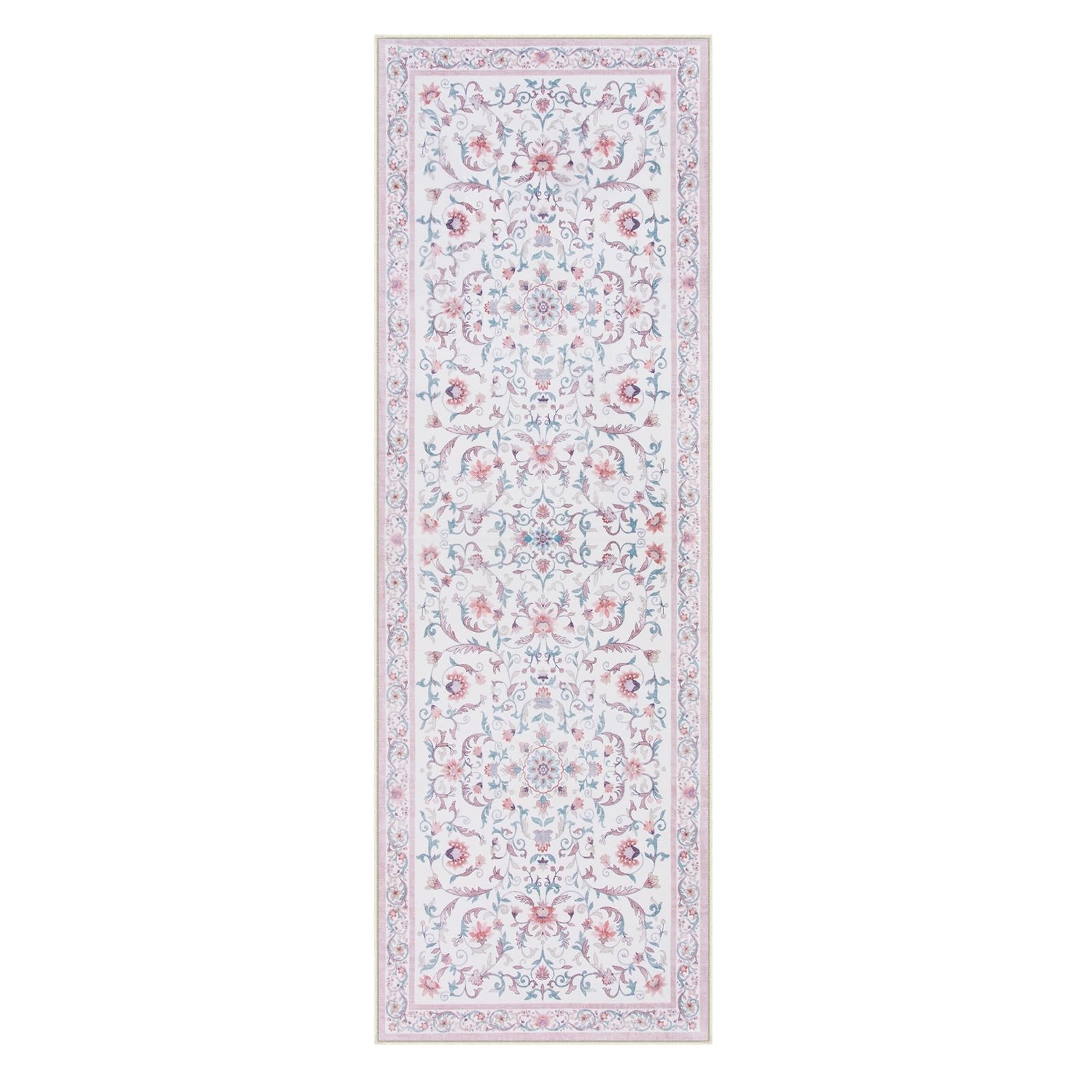 Lahome Pink Runner Rugs for Bedroom Girls 2×6, Machine Washable with Rubber B…
