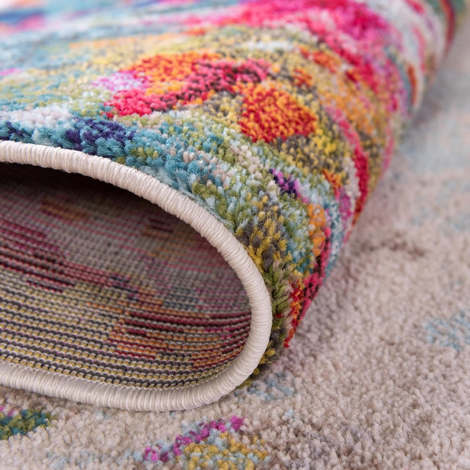 Joyous Chromatic Collection Area Rug – Multi/Blue 2’7″ x 12′ Runner