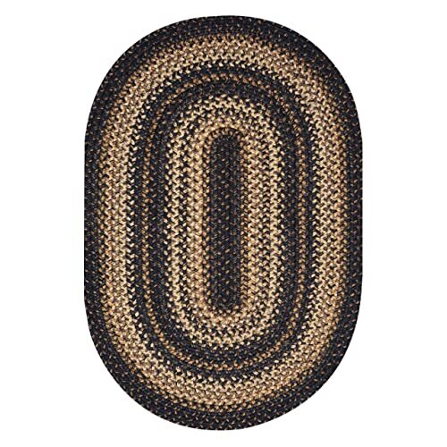 20×30” Black Oval Braided Rug. Kilimanjaro Black Jute Oval Rug. Uses- Entrywa…