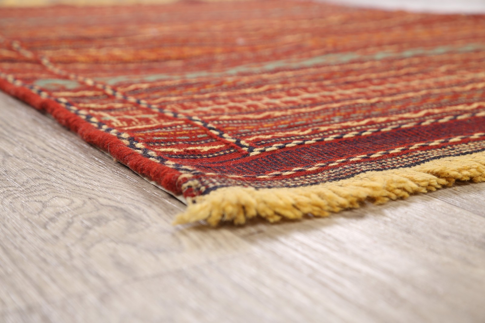 Striped Kilim Foyer Rug 3×5 Ft Hand-Woven Oriental Wool Carpet