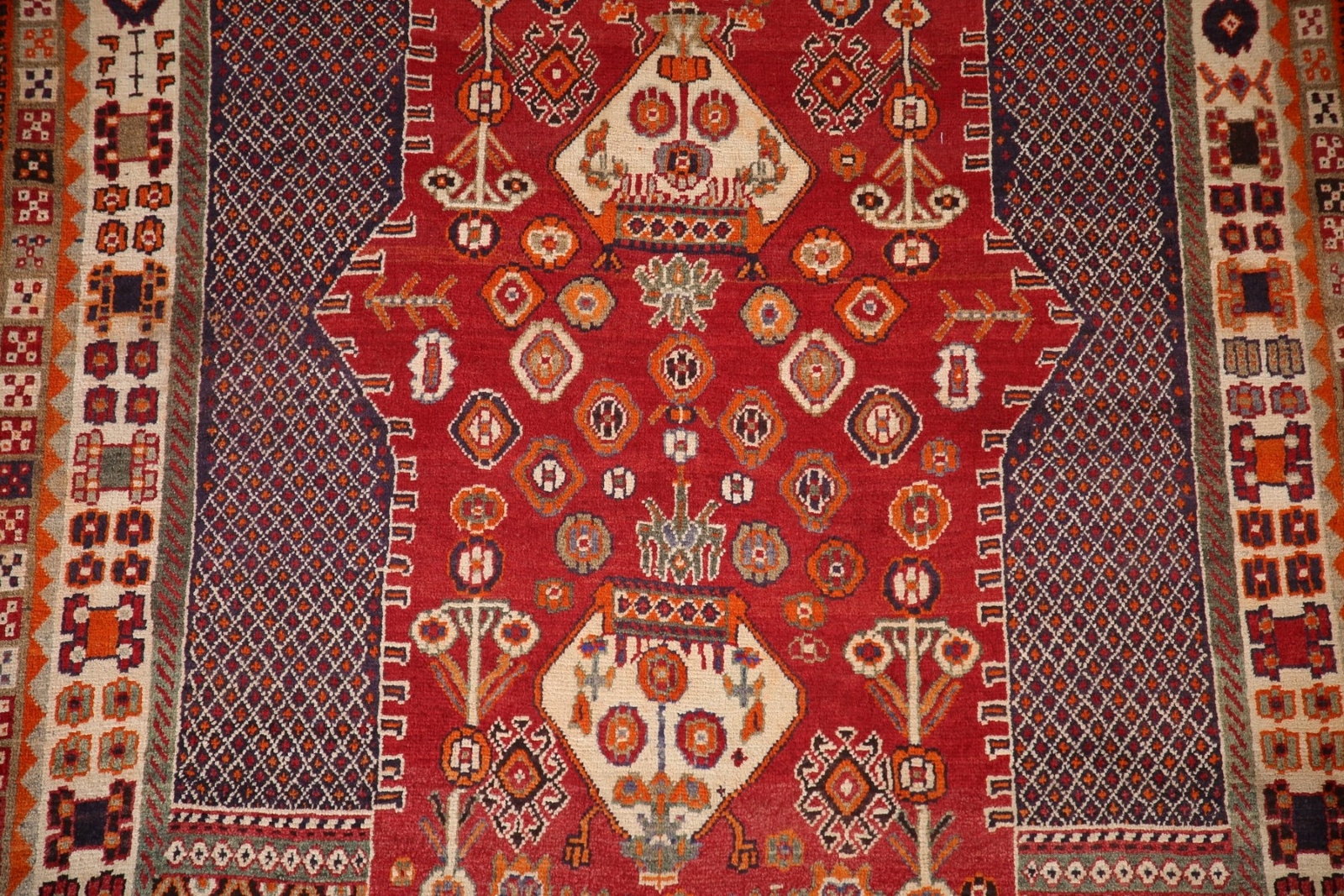 Vintage Tribal Geometric Abadeh Area Rug 5’x8′ Nomad Hand-knotted Wool Carpet