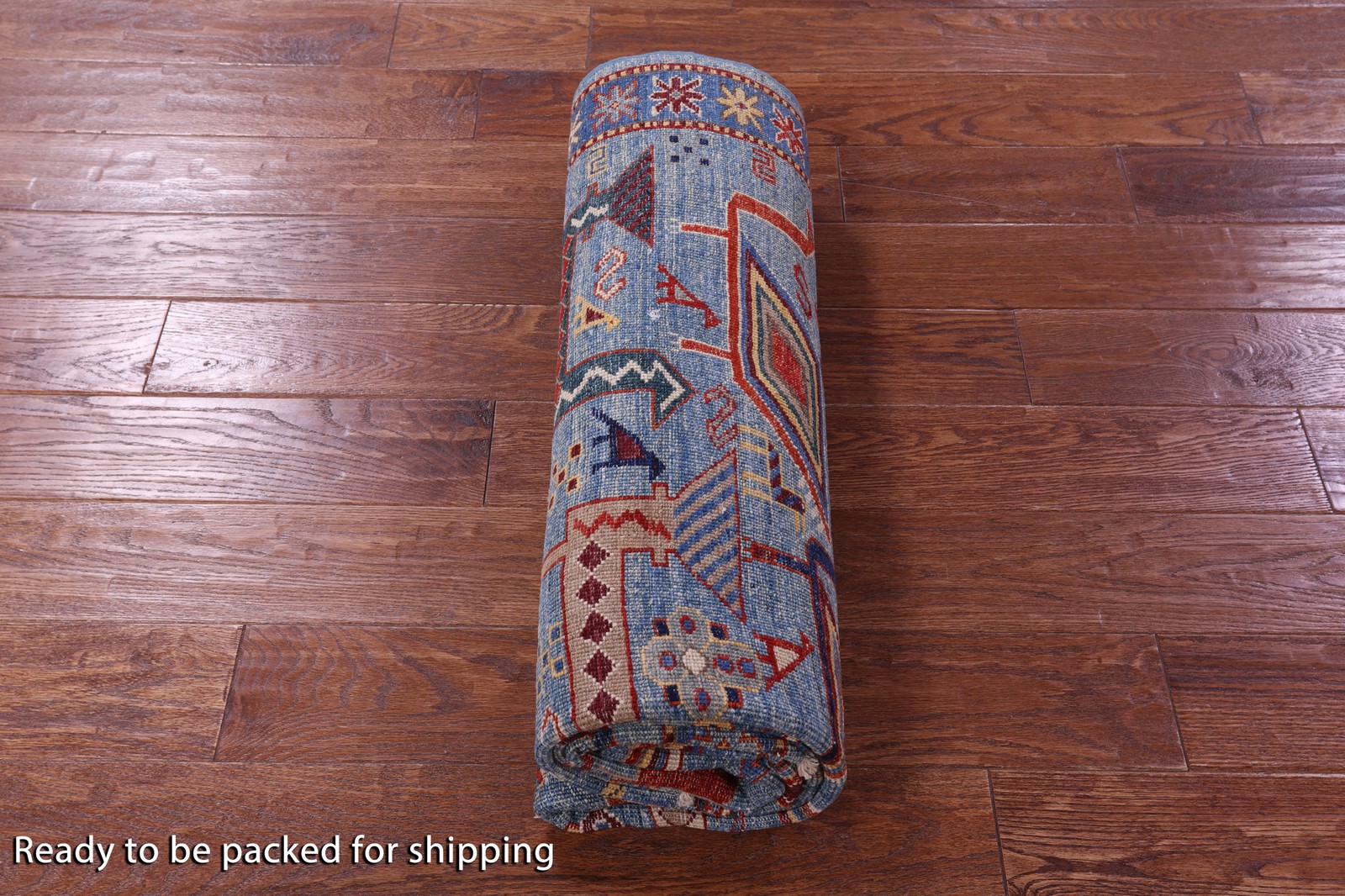 Blue 4′ 11″ X 7′ 0″ Heriz Serapi Hand Knotted Wool Rug – Q23302