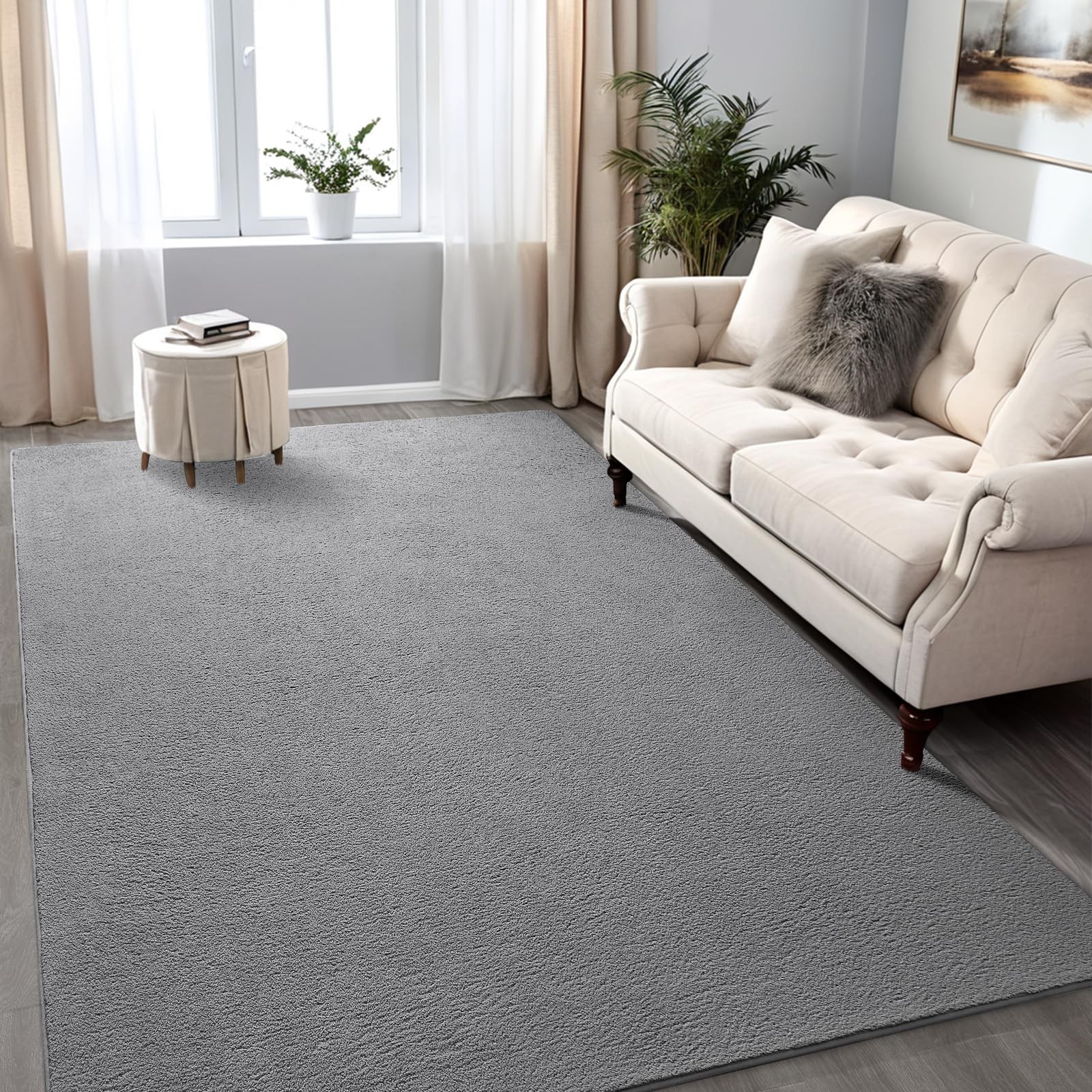 FALARK 4×6 Grey Area Rug Modern Aesthetic 4′ x 6′ (Rectangular), A-