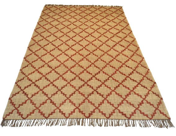 Handmade Jute Rug Reversible Modern Kilim Carpet Living Room Bedroom Area Rug