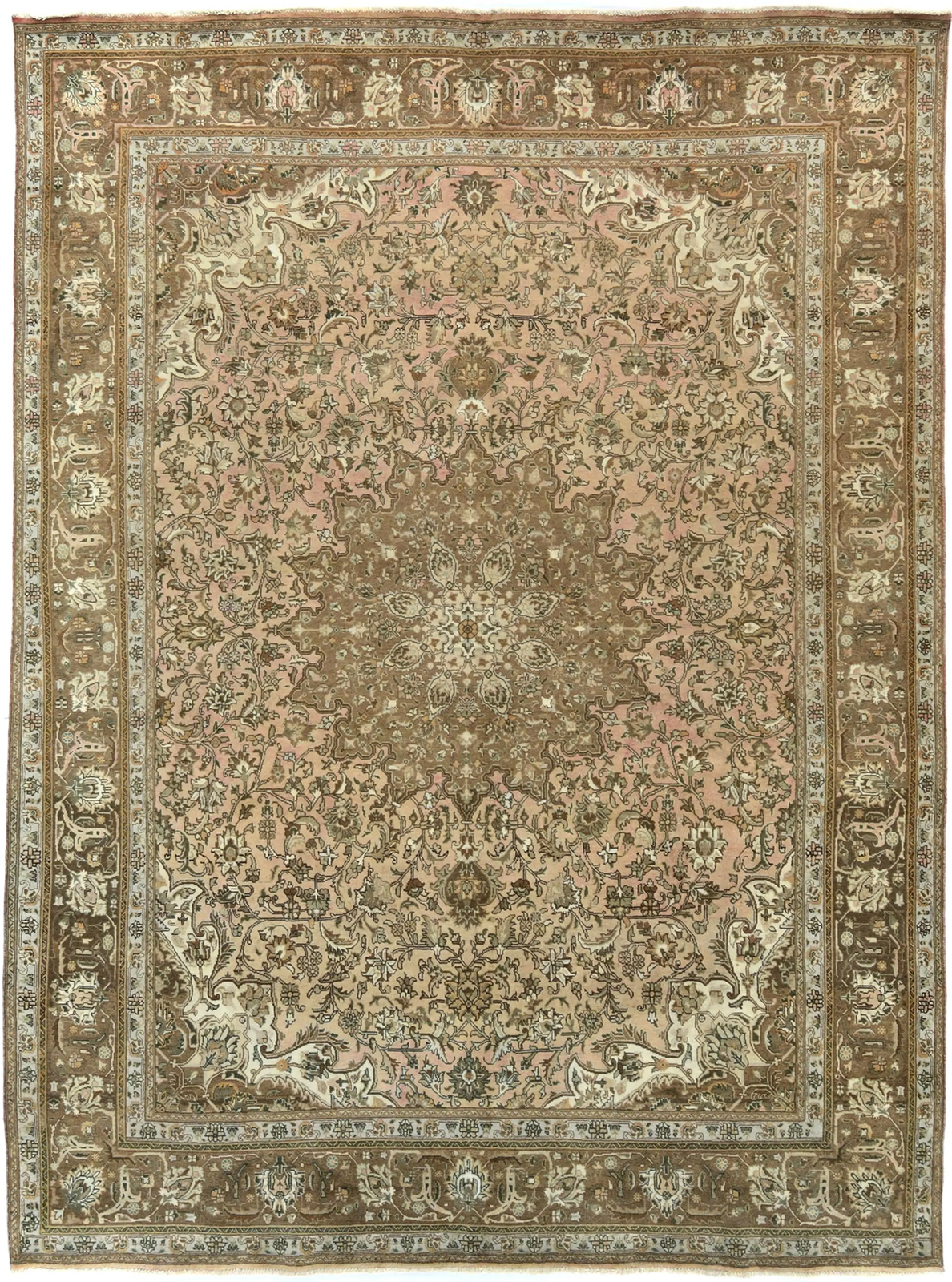 10X13 ft Handmade Semi-Antique Oriental Rug Medallion Design Living Room Carpet