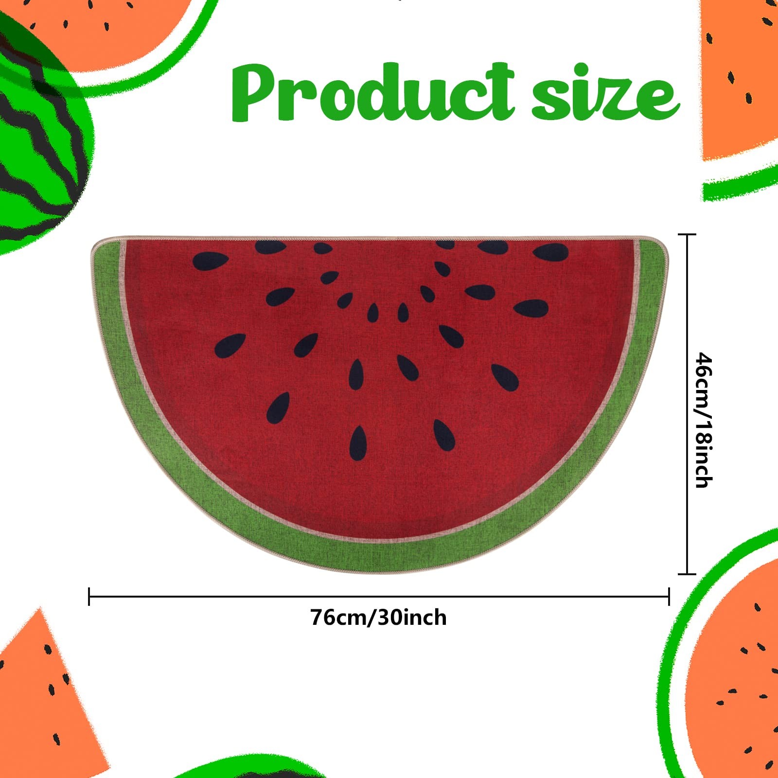 Personalized Watermelon Rug, Watermelon Welcome Summer Doormat, 18″ x 30″ Fru…