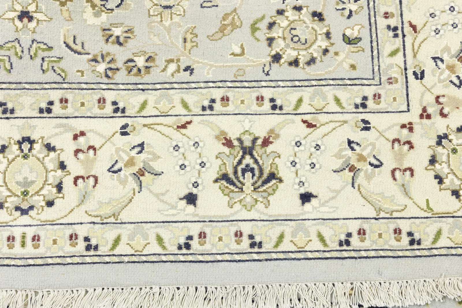 Hand-Knotted Indo-Nain Classic Floral Medallion Rug Wool Oriental Carpet 5X7 ft