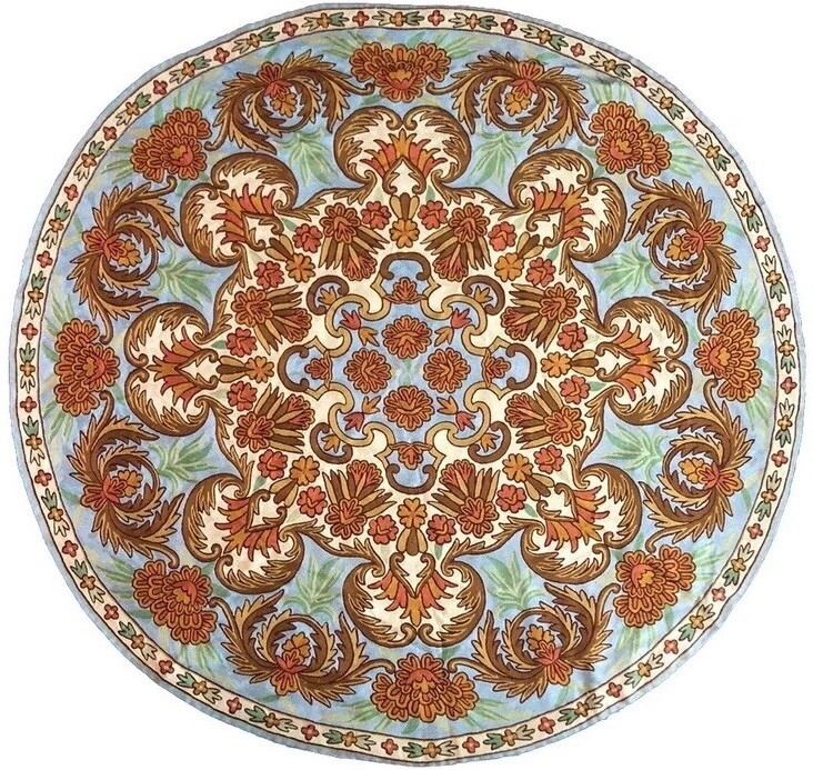 Round Rug / Tapestry 5 ft Textile Oriental Ornamental Design