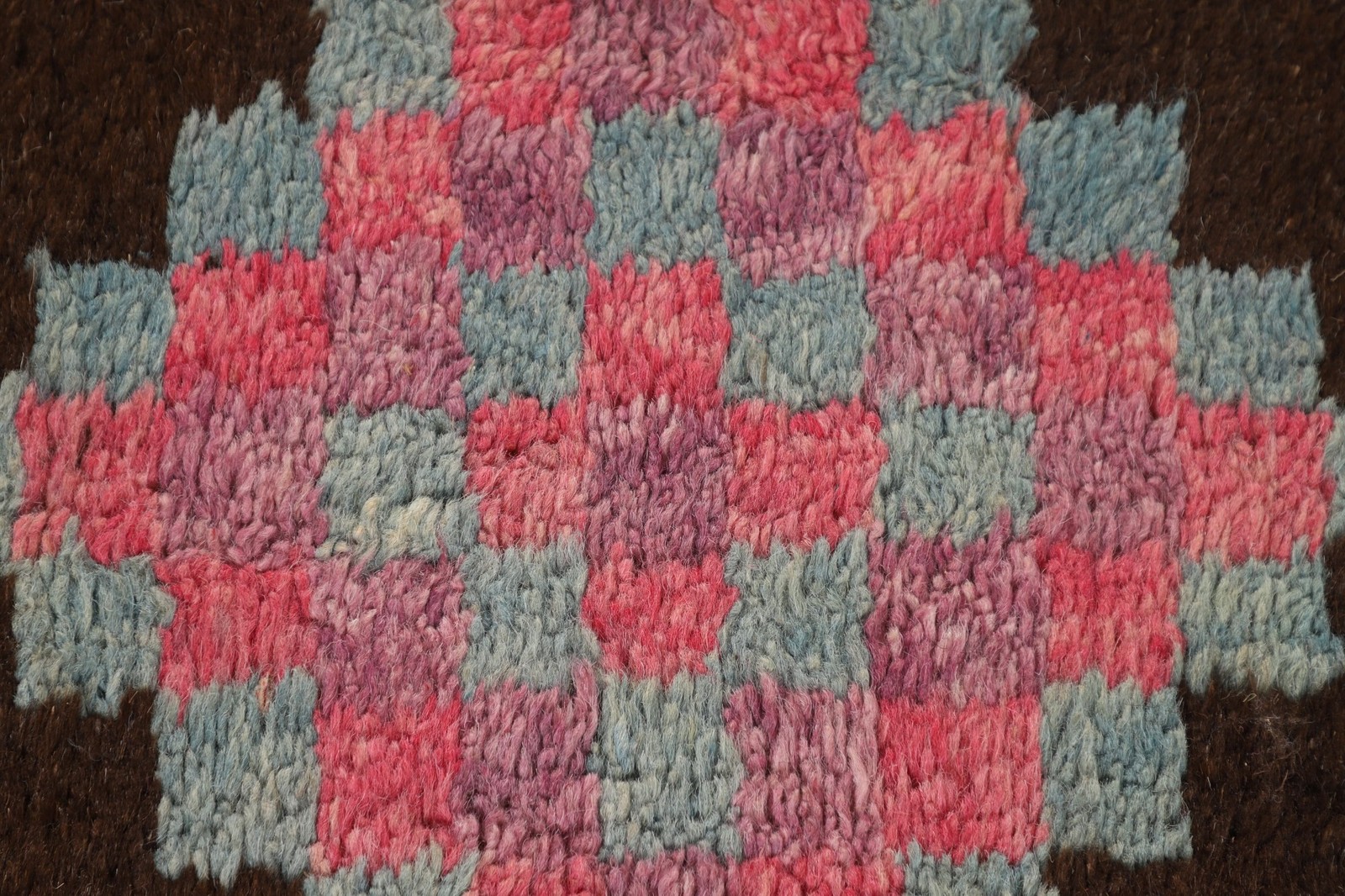 Boho Brown Moroccan Area Rug 7×11 Handmade Wool Tribal Style Oriental Carpet