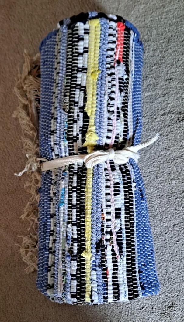 Rag Rug Weave 3′ x 5′ Cotton Flat Weave Multicolor Made In Indonesia New Fringes
